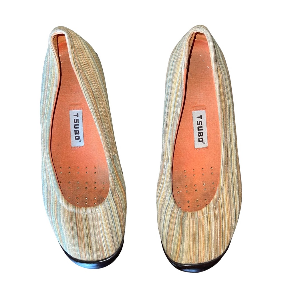 TSUBO Elath Brown Stripe Slip On Flats Comfort Shoes - Picture 2 of 8